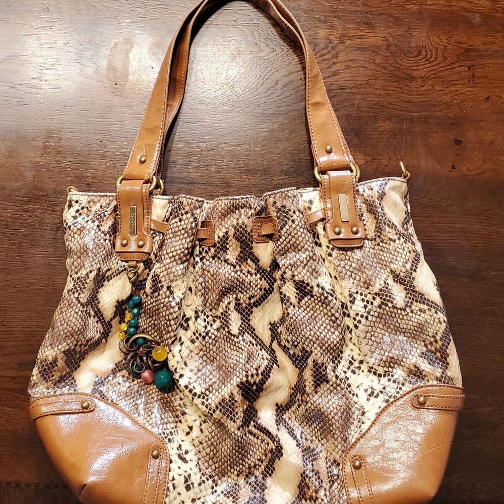 Jessica Simpson Large Snakeskin Print Bag